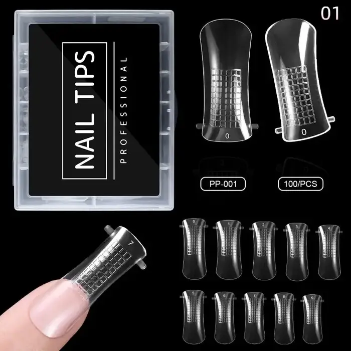 100/120 pièces modèle d'armure en cristal français formes d'ongles Extensions de manucure faux ongles conseils construction rapide Gel moule Nail Art Salon bricolage