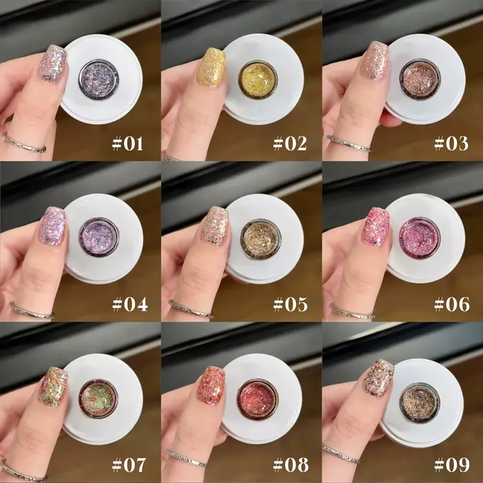 MIANEL 12ML Vernis à Ongles Gel Scintillant Effet Galaxie Explosion Polaire pour l'Été