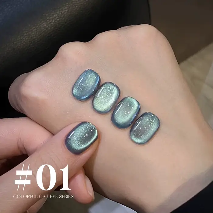 MIANEL 12ML 2026 Nouveau Vernis à Ongles Gel Magnétique Effet Œil de Chat Perles de Verre Bleues Ver