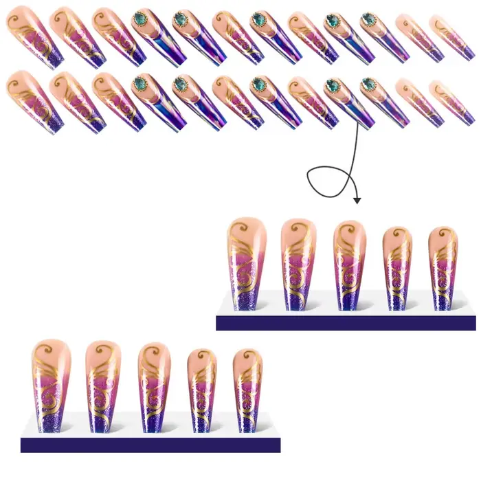Faux ongles mi-longs pour femmes