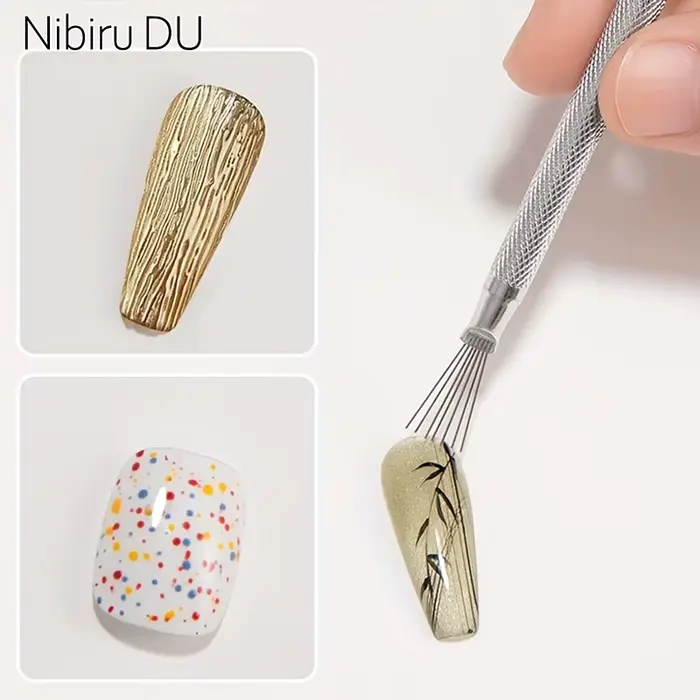 Professionnel 7 broches rayure Nail Art Liner brosse 3D pointe Ultra-mince ligne dessin stylo UV Gel