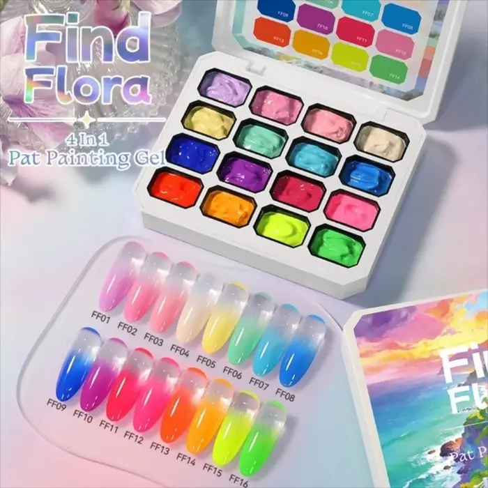 Mini vernis à ongles gel ombré 4 en 1, 16 couleurs, manucure française, gel de peinture dégradé faci
