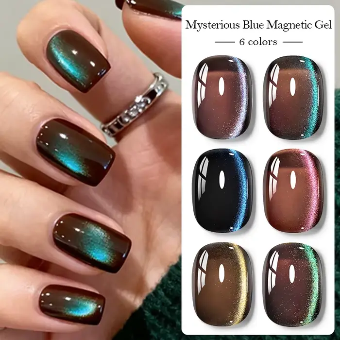 Vernis à ongles Gel magnétique chat bleu mystérieux