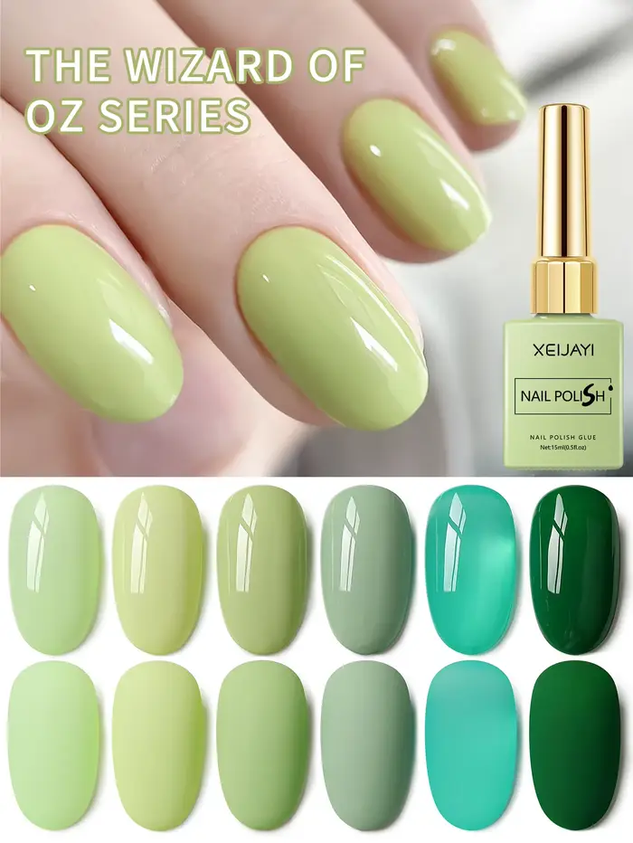 Ensemble de vernis à ongles en gel vert 15 ml (1/6 pièces)
