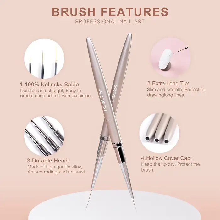 Brosse à ongles peinture ligne de dénudage UV Gel polissage conseils de conception
