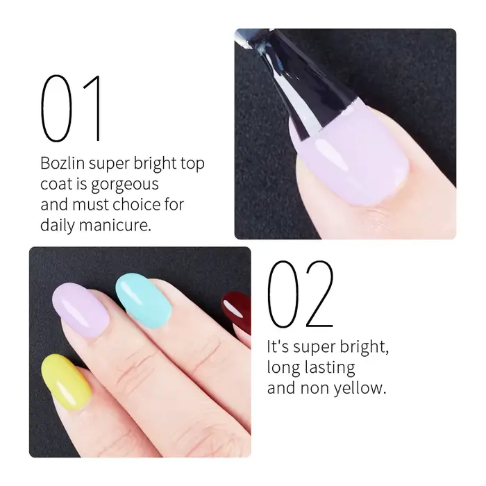 AWStorG 15ML Super couche de finition vernis Gel pour Nail Art Semi Permanent tremper sans essuyer