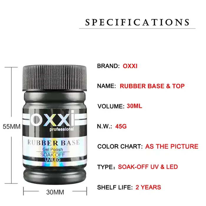 OXXI 30ml Base semi-permanente et couche de finition pour vernis à ongles Gel Nail Art