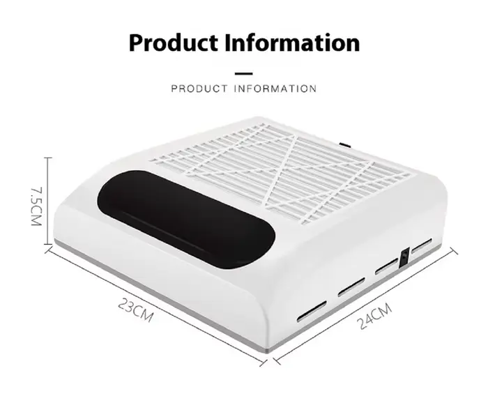 Collecteur de poussière pour ongles avec filtre détachable, aspirateur puissant pour équipement de salon de manucure acrylique