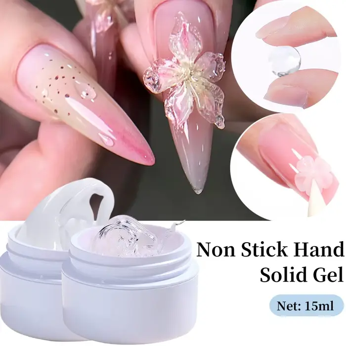 1 pot blanc 3D façonnage sculpture antiadhésif Extension de main Gel vernis à ongles pour fleur bricolage Nail Art