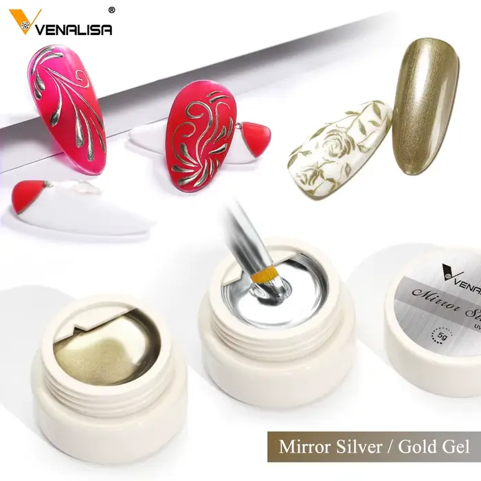 Venalisa-Gel de Peinture Miroir D.lique Or et Argent