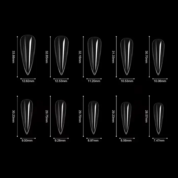 240 pièces longs pointes d'ongles en Gel doux clair couverture complète amande presse sur ongles acrylique