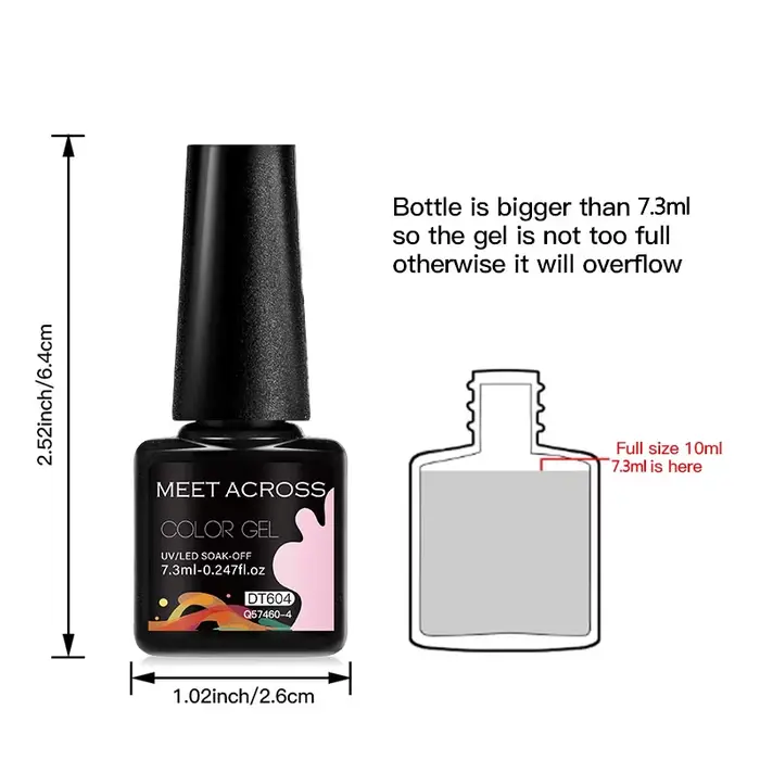 MEET ACROSS 6 pièces/ensemble 7.3ml série violet foncé Gel vernis à ongles automne Semi Permanent Nail Art UV Gel