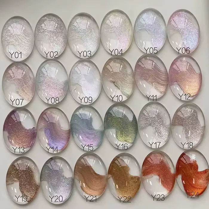 24 Couleurs Poudre de Fée Crème Gel Nail Art 3D UV/LED Gel Micro-Texture DIY Accessoires de Conception Florale pour Outils de Manucure