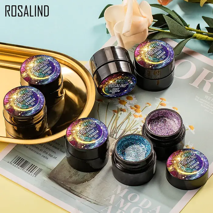 ROSALIND-Ensemble de Verhéritage à Ongles Gel Hybride Arc-en-Ciel, Base d'Apprêt Semi-Permanente pour la Conception de Manucure, 5ml, N64.