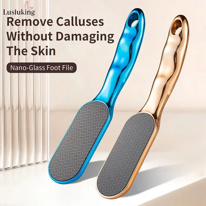 Lime à pied en verre Nano, grain de veines, dissolvant de peau morte pour épurateur de semelles de talon, outil de pédicure facile à nettoyer pour Salon, usage domestique, suspendu