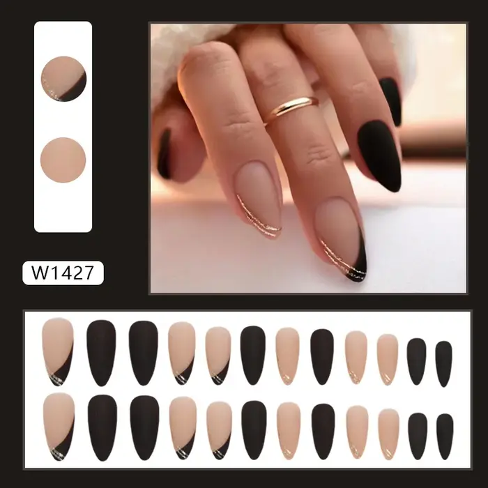 24 faux ongles à presser pour l'automne et l'hiver