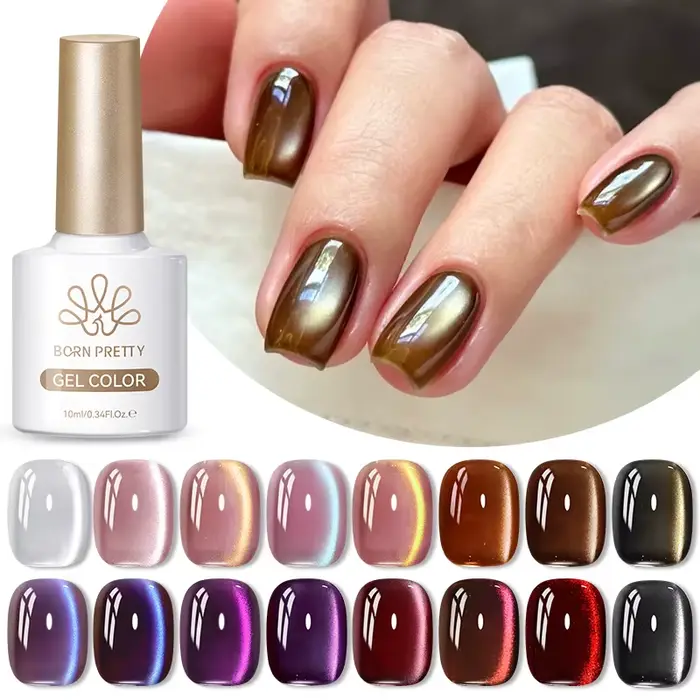 BORN PRETTY 10ml marron violet noir rouge chat vernis Gel magnétique manucure tremper Gel UV