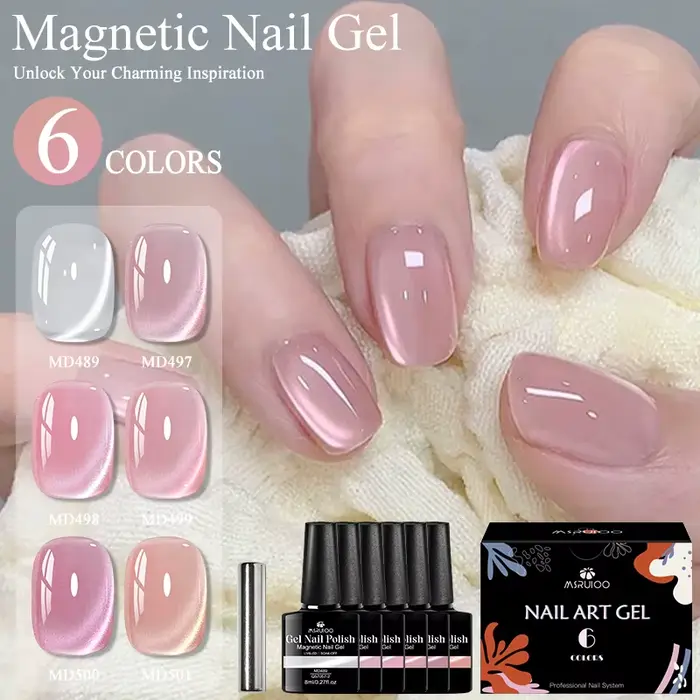 Ensemble de 7 gels magnétiques pour ongles