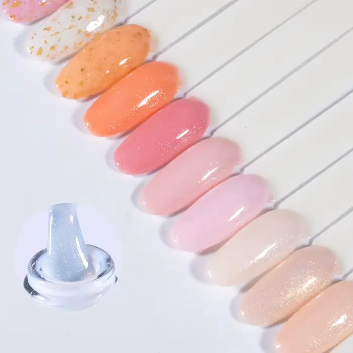 KODIES GEL caoutchouc Base Gel vernis à ongles 15 ML paillettes gomme couverture