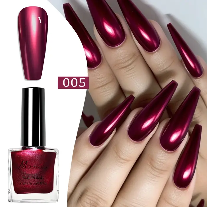 Vernis à ongles effet miroir en métal de couleur