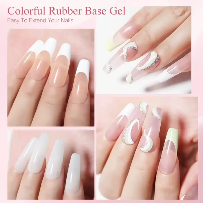Arte Clavo 15ml Rubber Base Gel Vernis à Ongles Semi-Permanent Soak Off Gel UV LED Transparent Nude Auto-Nivelant à Séchage Rapide