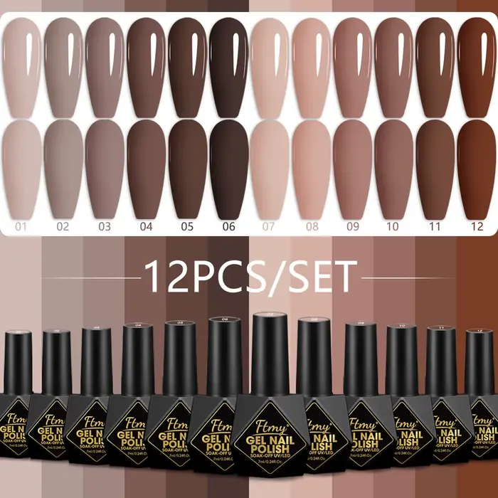 12PC Gel vernis à ongles ensemble printemps été nu paillettes couleur Semi Permanent Gel vernis à ongles tremper Gel manucure Nail Art UV Gel V