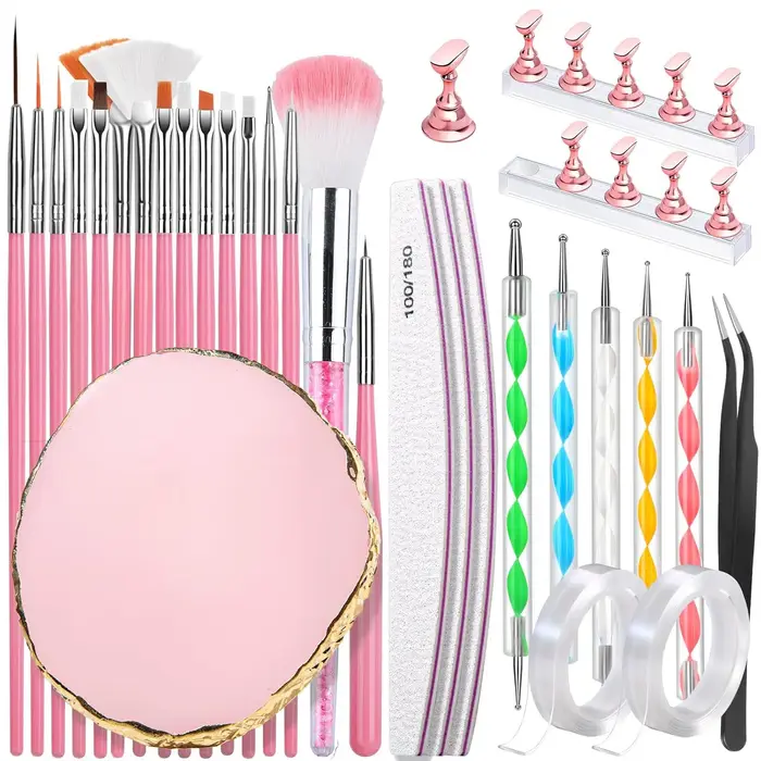 Kit professionnel de nail art : complet avec pinceaux