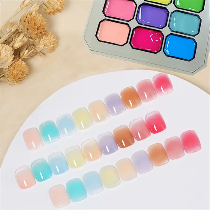 1pc Sjp 9 couleurs solide vernis à ongles pat gel peinture dégradé brillant gel nail art création décoration salon bricolage été populaire