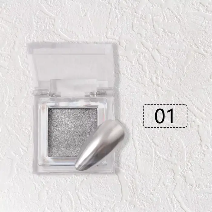 Poudre de miroir magique solide pour ongles, crochet métallique, bord ondulé, ornement d'ongles en p