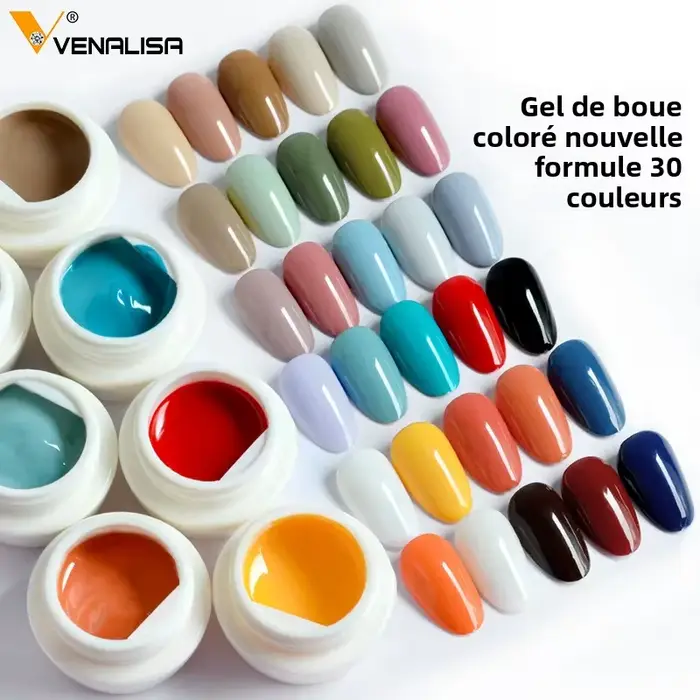 VENALISA Gel de boue de couleur-couleur Pure bricolage Nail Art Design vernis Gel UV pour manucure