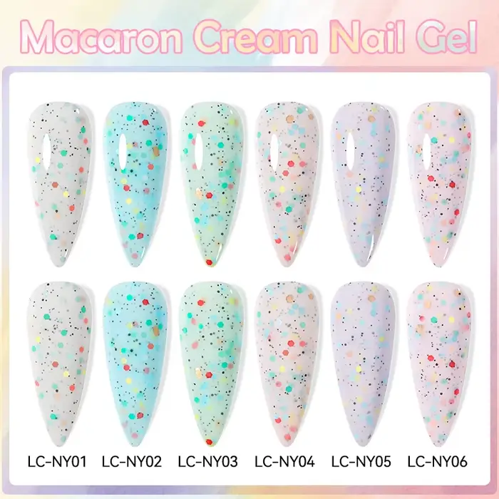 LILYCUTE 7ml Macaron crème ongles Gel paillettes