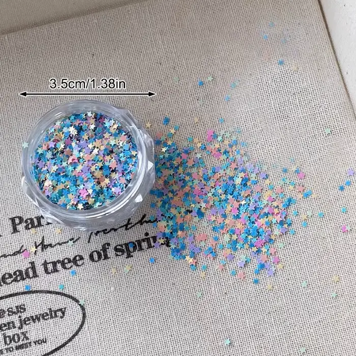 Paillettes pour ongles couleur Macaron en forme d'étoile, accessoires de décoration pour Nail Art, b