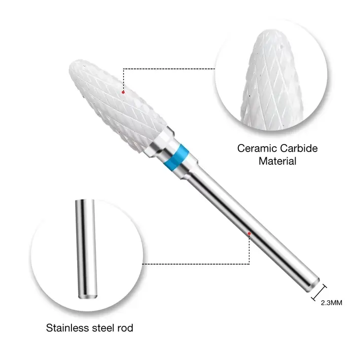 Foret à ongles en carbure de céramique, fraise rotative, fraise, perceuse électrique pour outils de 