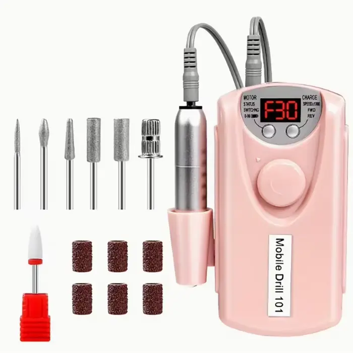 Polisseuse à ongles, kit de gel acrylique électrique pour ongles, rechargeable par USB à domicile, u