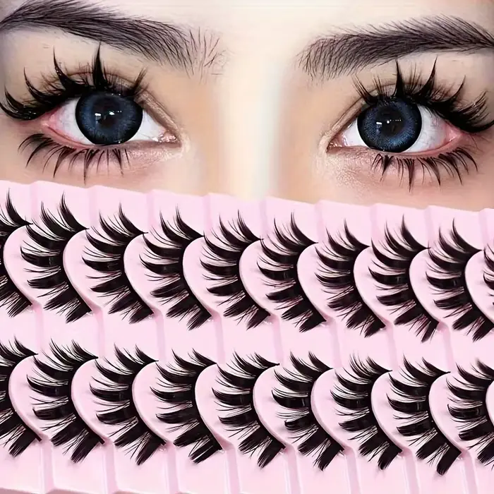 10 paires de faux cils, extensions de cils épais, outils de maquillage pour les yeux réutilisables (