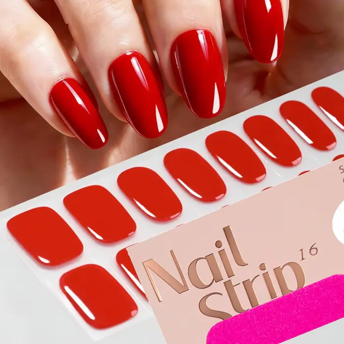 16 conseils saint valentin rouge brillant Semi-durci ongles Gel enveloppes longue durée