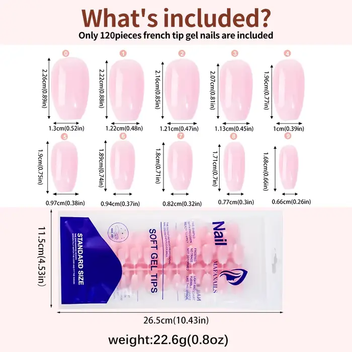 120 pièces rose Ombre moyen cercueil presse sur ongles brillant à la main acrylique faux