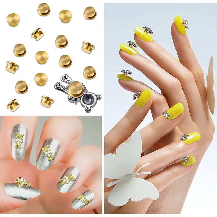 15 pièces rotatif ongles breloques 3D Nail Art rotatif charme rotatif roulement Nail Art outil ongle