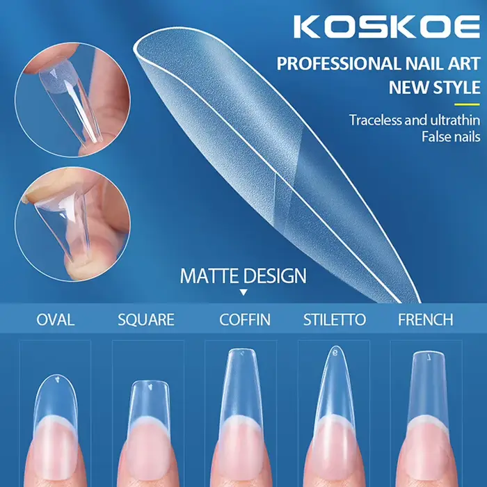 Matte presse sur les pointes des ongles couverture complète douce faux