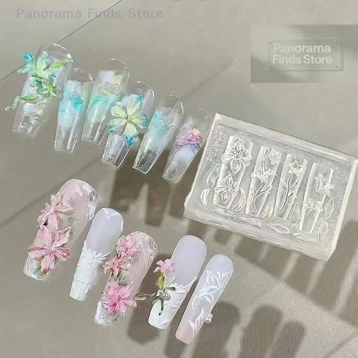 Moule en silicone 3D pour décorations d'ongles