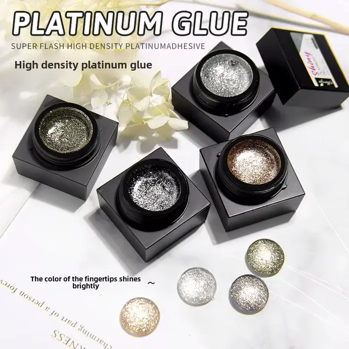 Gel de colle pour ongles platine