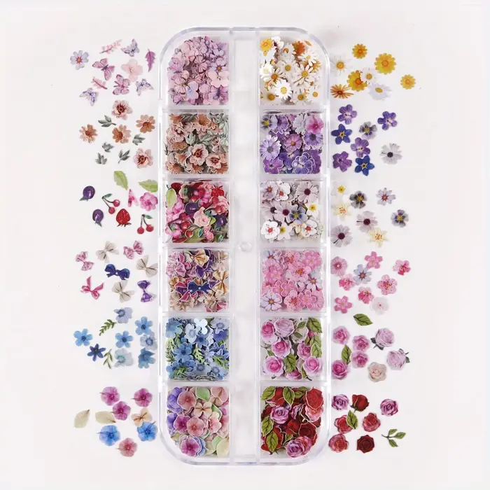 Diverses fleurs Nail Art décorations Rose marguerite Iris
