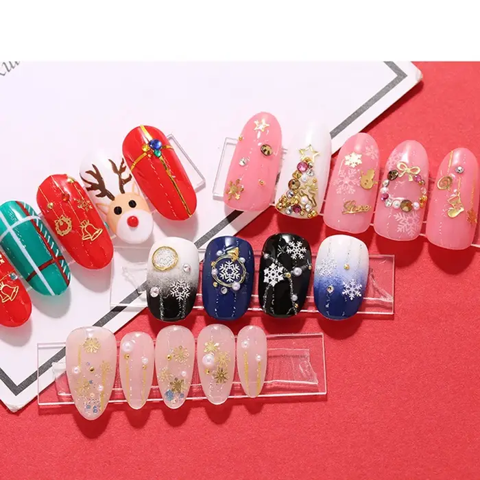 Décorations pour Nail Art, 1 bouteille/100 pièces, flocons de neige blancs pour nouvel an hiver 2022