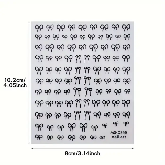1/2 pièces noir blanc rose Mini nœud papillon Design Nail Art autocollant auto-adhésif dentelle ruba
