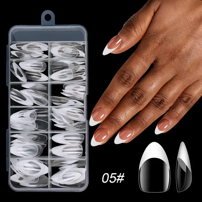 120 pièces/boîte acrylique français faux ongles multicolore carré amande