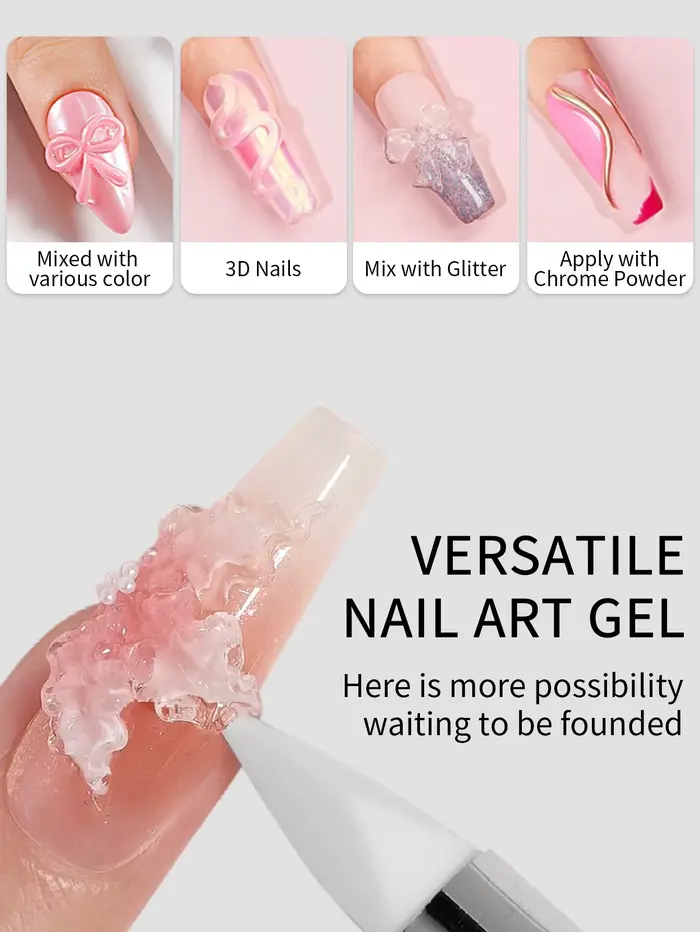 RSNAIL 5g Transparent solide sculpté Gel vernis à ongles antiadhésif sculpture à la main fleur Gel 3D