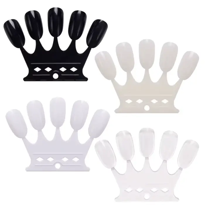 Présentoir de faux ongles en forme de couronne, carte de couleur naturelle claire, support de Gel po
