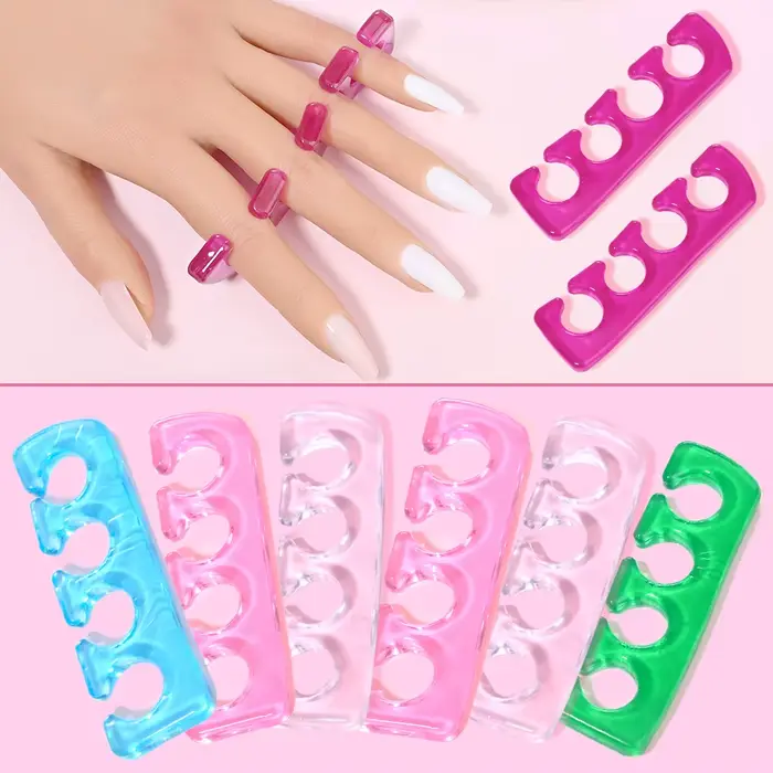 Épandeurs d'orteils en Silicone pour Application de vernis à ongles, 2 pièces, séparateurs d'orteils