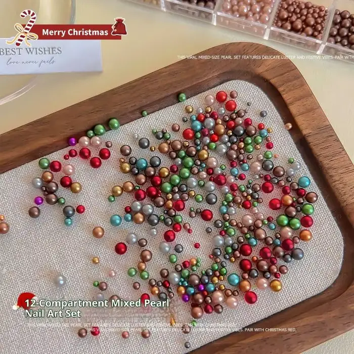 Mélange de perles rondes colorées stéréoscopiques