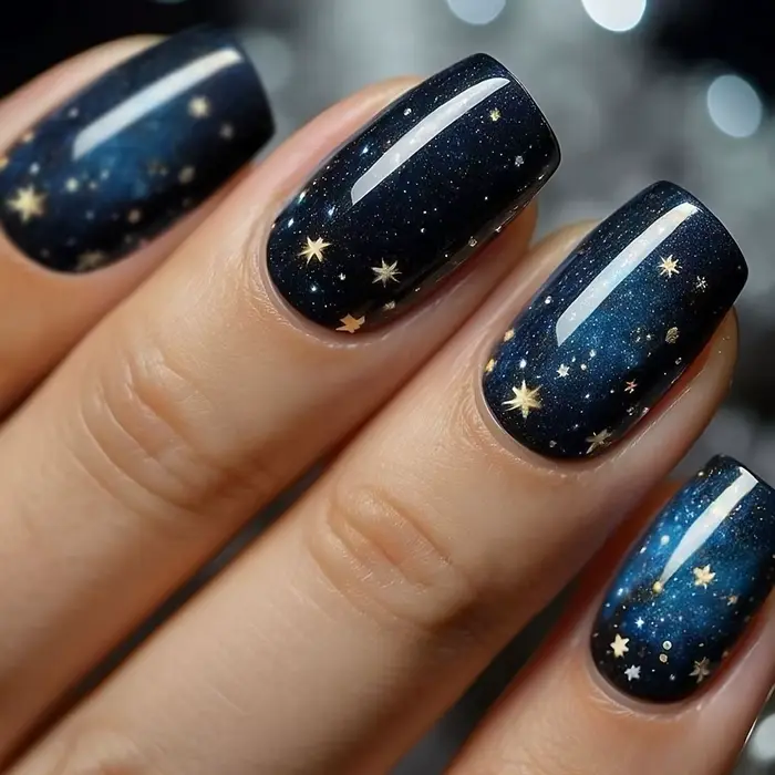 24 pièces rêveur étoile lune faux ongles papillon foncé acrylique presse